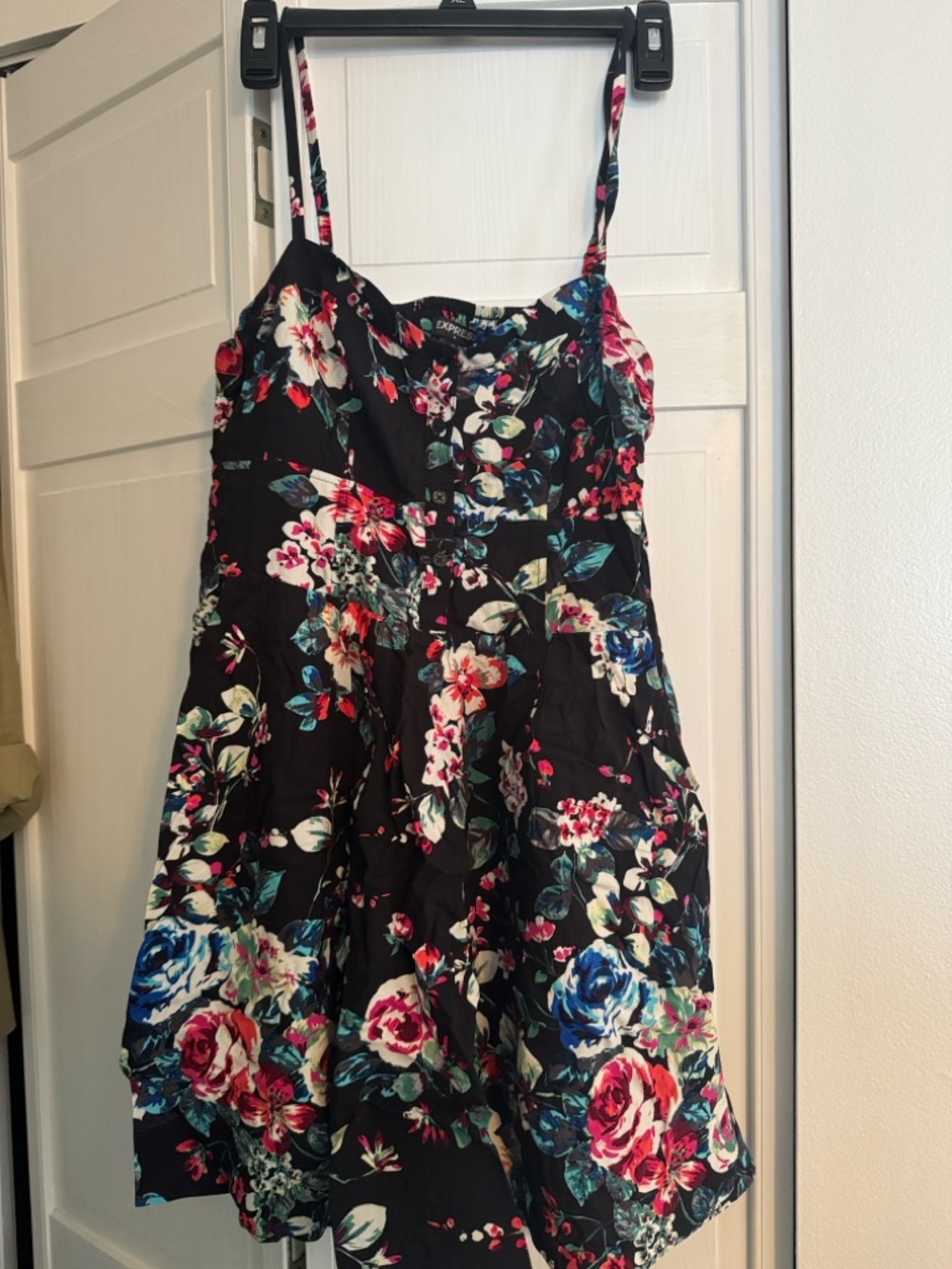 Express Black Floral Mini Dress